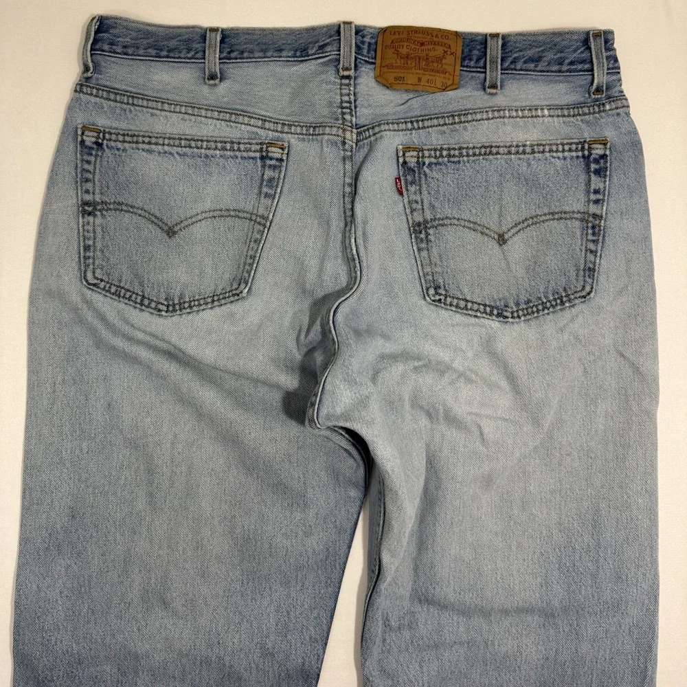 Vintage 90s Levi's 501 XX Denim Jeans Made in USA Size 40x30 Medium Wash 501XX